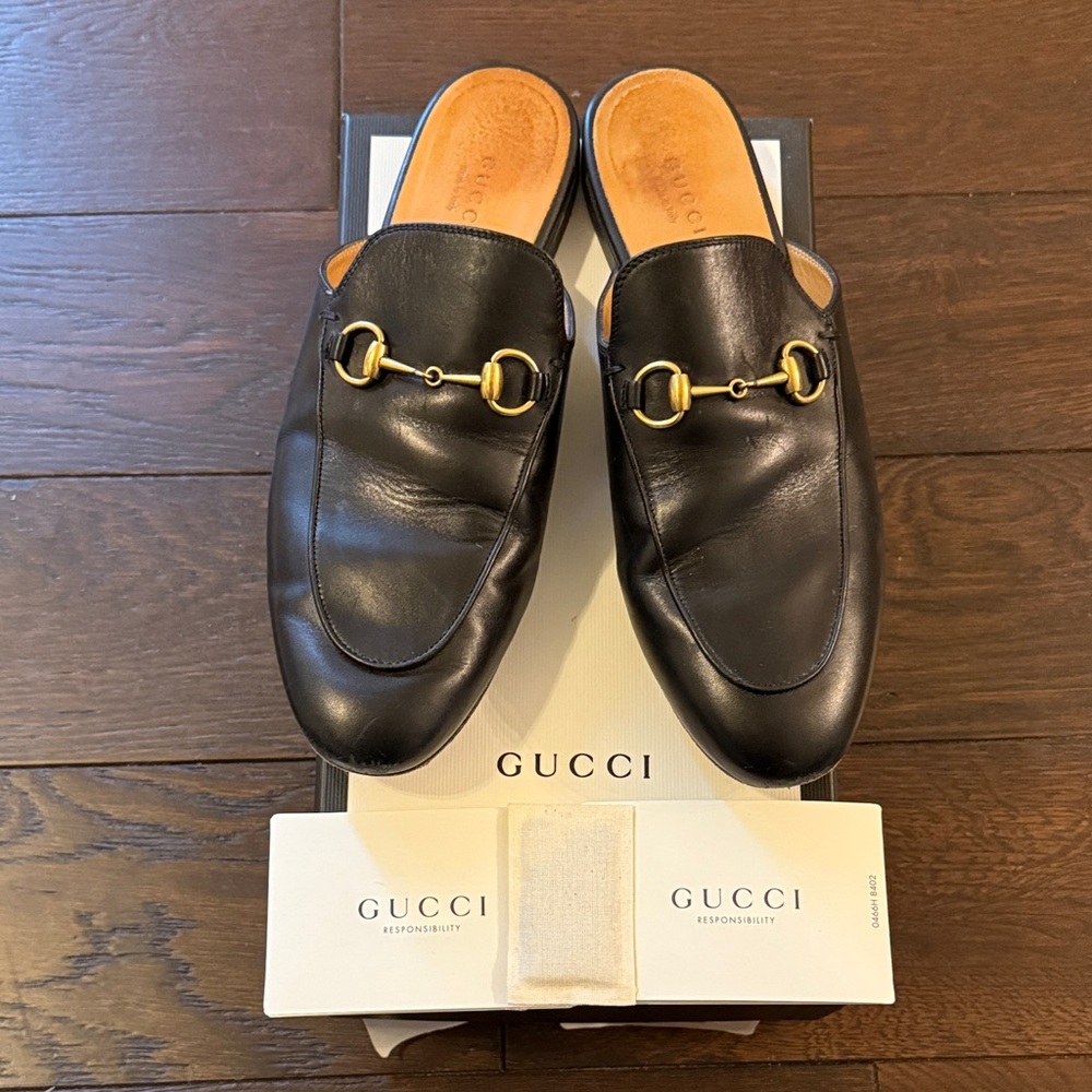Gucci Black Leather Princetown Leather Loafers (Women’s 38.5)